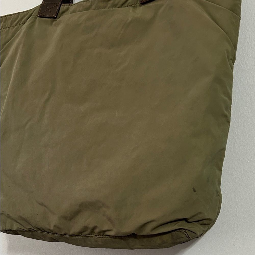 Celine Olive Green Tote with Dark Brown Leather Straps - Picture 10 of 16